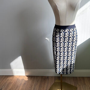 Women's Marc Cain Knit Skirt Size 5 Blue White, SZ 10